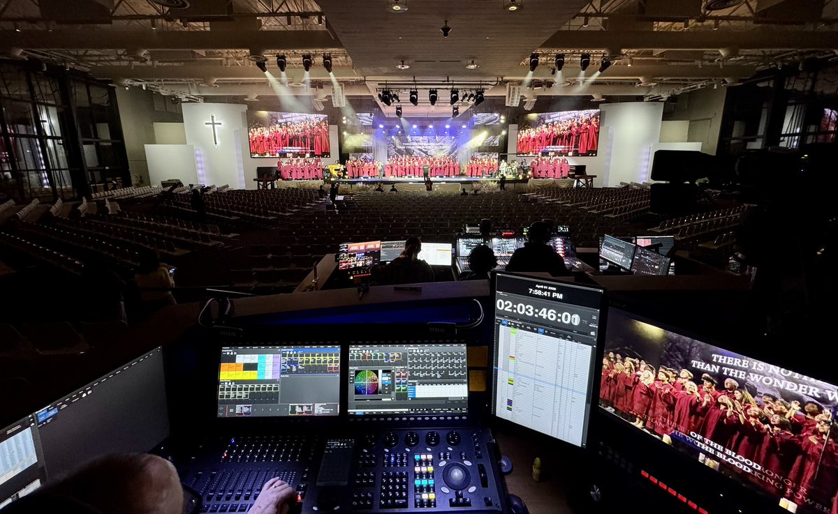garysutherland's tweet photo. Desk 2 of 2 today…
Good Friday Rehearsal at Saddleback Church … still updating my programming… it’s never done
#LightingDirector #LightingDesgin #LightingProgrammer #Programmer #HOG5 #Hog4 #operator #SGSCreations #SGarySutherland #GarySutherland https://t.co/fXkW2Prgeo