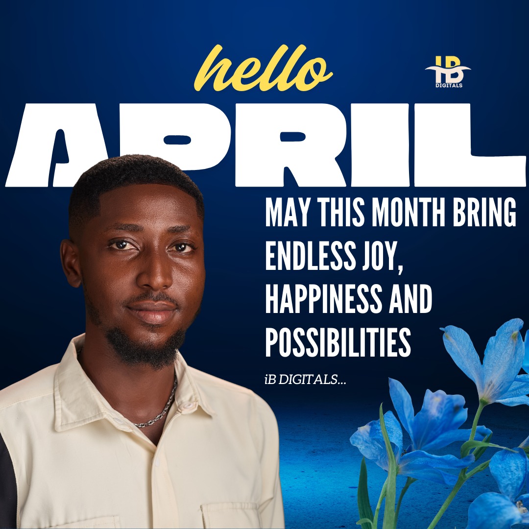 IB_Digitals's tweet photo. Happy New Month My Family
Wishing us a month filled with Joy, Happiness and Endless Possibilities.

Welcome April....
#fyp #april #happynewmonth #viral #ibdigitals https://t.co/UVVYyd7EZg