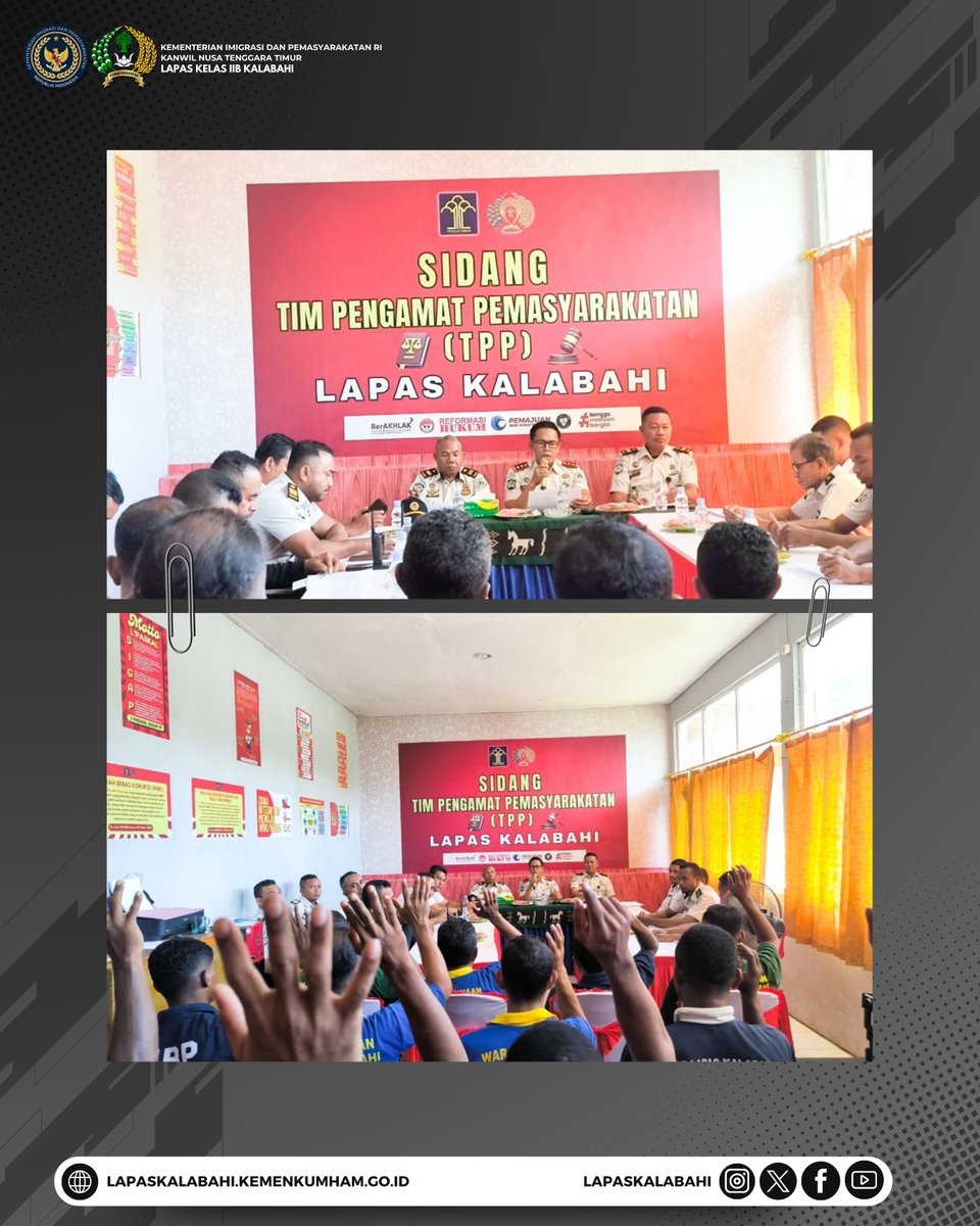 LapasKalabahi's tweet image. Komitmen Pembinaan, 14 Orang Warga Binaan Lapas Kalabahi Ikuti Sidang TPP

Selengkapnya:
lapaskalabahi18.blogspot.com/2026/04/komitm…

#LapasKalabahi
#Kemenimipas
#AlwaysTheBest
~ KanwilDitjenpasNTT