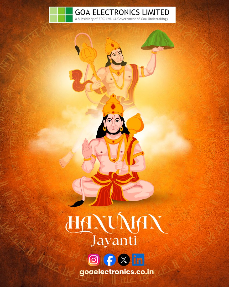 GoaElectronics's tweet photo. Happy Hanuman Jayanti 🚩
#gel #govtgoa #happyhanumanjayanti https://t.co/Z4pROAdzVK