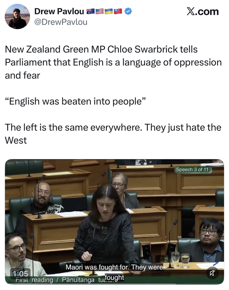 Anyway here’s just a handful of examples from the many times Drew has ranted about imposing the English language on everyone living in a western country, including indigenous peoples who were there long before western colonization.