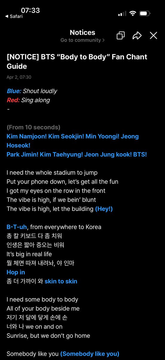 Fan chants for Arirang are out on WV!! 

But they forgot one important side note at Body to Body!!! 

🚨 PHONES DOWN AND HAVE SOME FUN!!