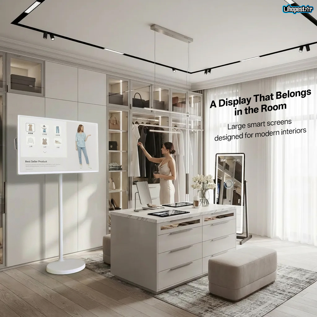 uhopestar's tweet image. Large-format smart display for retail showrooms and fitting room experiences.
Designed for flexible deployment and high-end retail environments.
#B2B #SmartRetail #CommercialDisplay #RetailTech #ShowroomDisplay #DigitalDisplay