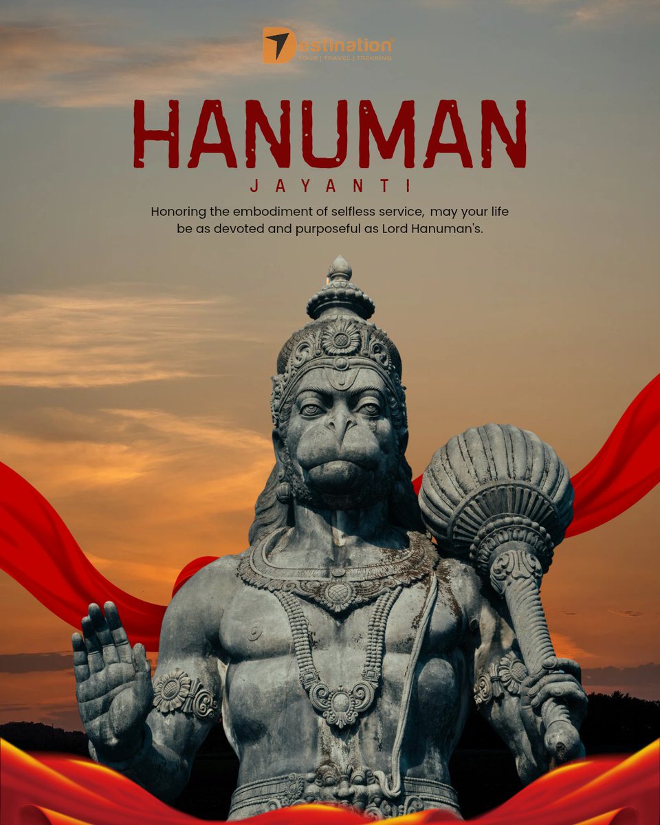 7Destinationoff's tweet photo. Jai Bajrangbali 🙏
May Lord Hanuman bless you with strength, courage, and success in every step of your life.
Wishing you a very Happy Hanuman Jayanti ❤️✨

#HanumanJayanti #JaiHanuman #Bajrangbali #HanumanJi #FestivalVibes #Blessings  #IndiaFestivals #Devotion #Sevendestination https://t.co/pRxbpPFToJ