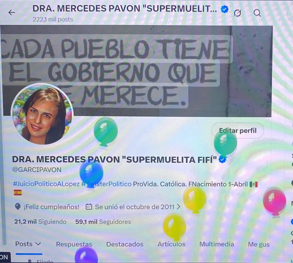 DRA. MERCEDES PAVON "SUPERMUELITA FIFÍ" tweet media