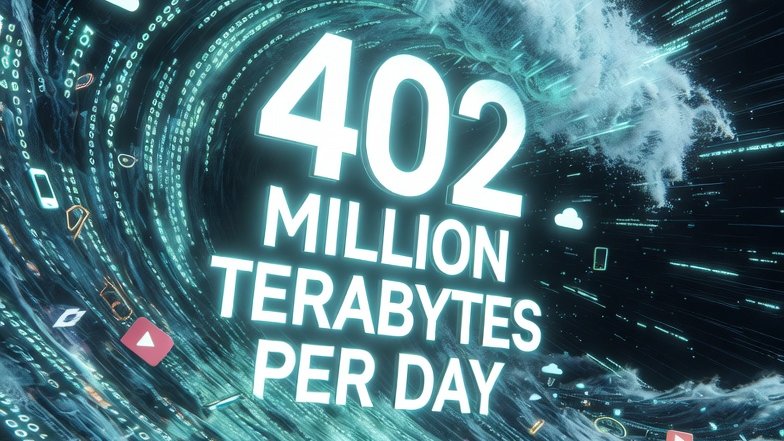 world_data_123's tweet photo. 📊Numbers that sound fake but aren’t: 🔉🔉
#MindBlowingFacts #GlobalStats #DataPulse
Humanity now creates 402 million terabytes of data every single day  that’s 149 zettabytes in 2024 alone, with 90% of all data ever created happening in the last two years.

Your phone, AI, videos, everything is fueling a data tsunami.

This is why AI is exploding.🤖
Drop your wildest data fact below👇