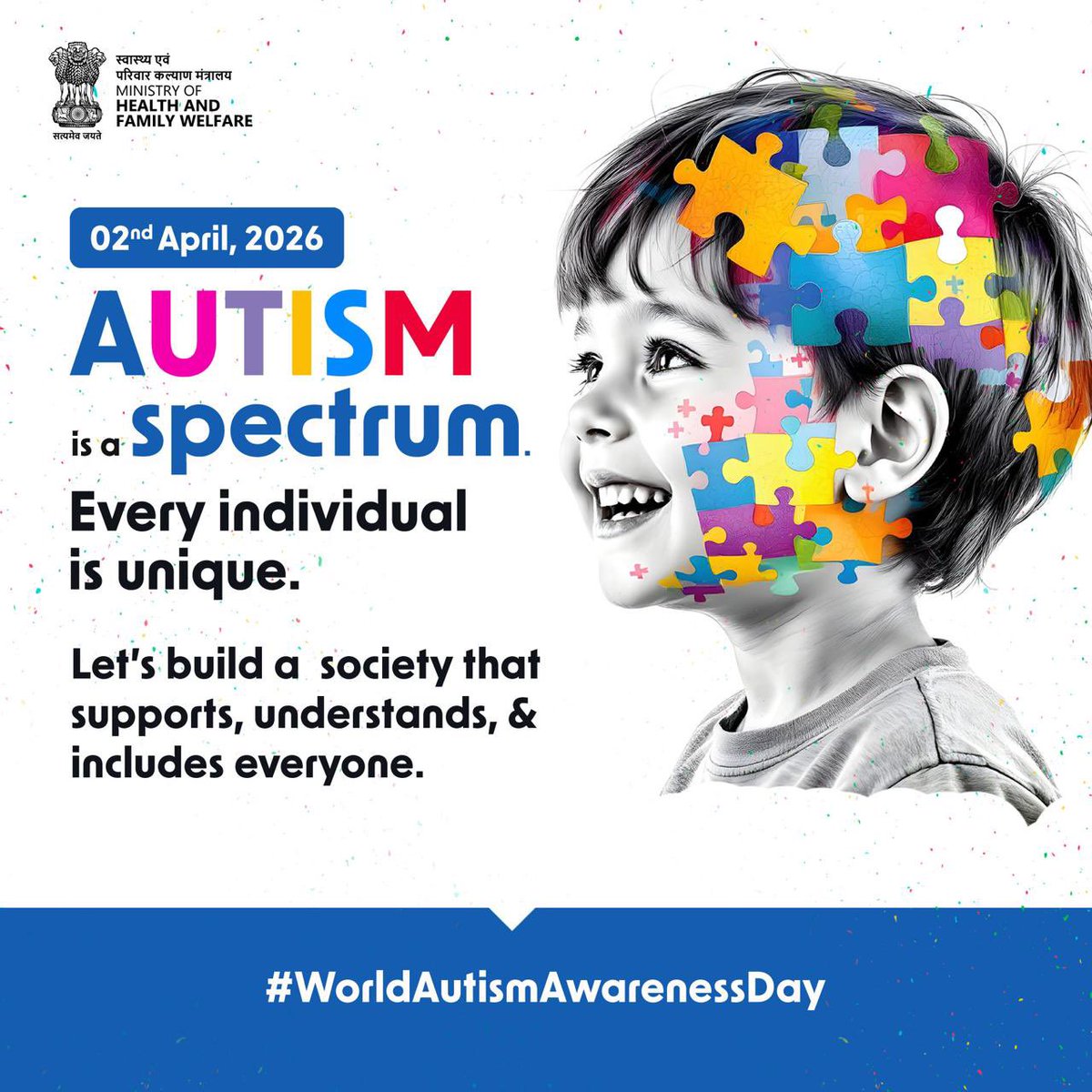On World Autism Awareness Day, we celebrate differences, not define them.

Autism Spectrum Disorder is not one story, it’s a spectrum of unique strengths, perspectives, and possibilities.

Let’s move beyond awareness to acceptance, inclusion, and support, because every individual