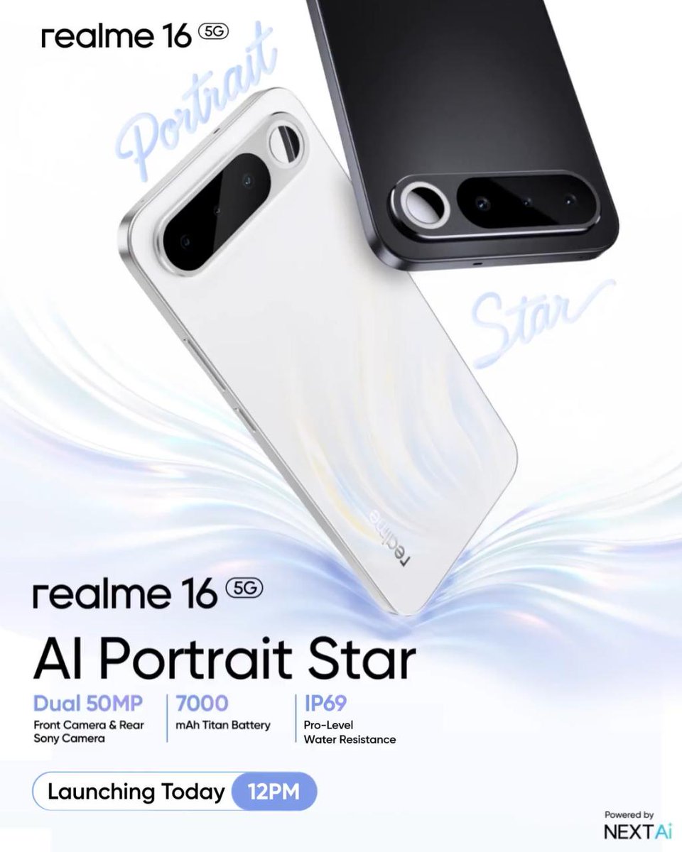 Realme knows the trend!
AI portrait glow hits different ✨
#realme16LaunchingToday