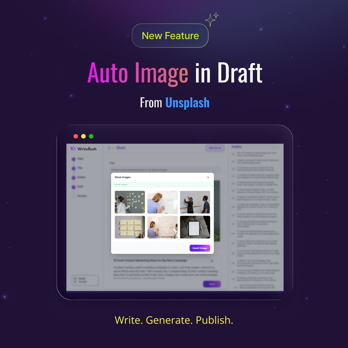 joinwriterushai's tweet image. Writing + images in one go? 🤯
WriteRush just dropped: Auto Image in Draft (Unsplash)

No searching. No hassle.
Just write &amp;amp; publish 🚀

#AIContent #ContentCreation 
#WordPressPlugin #CreateFaster #ContentWorkflow #Automation #WriterRush