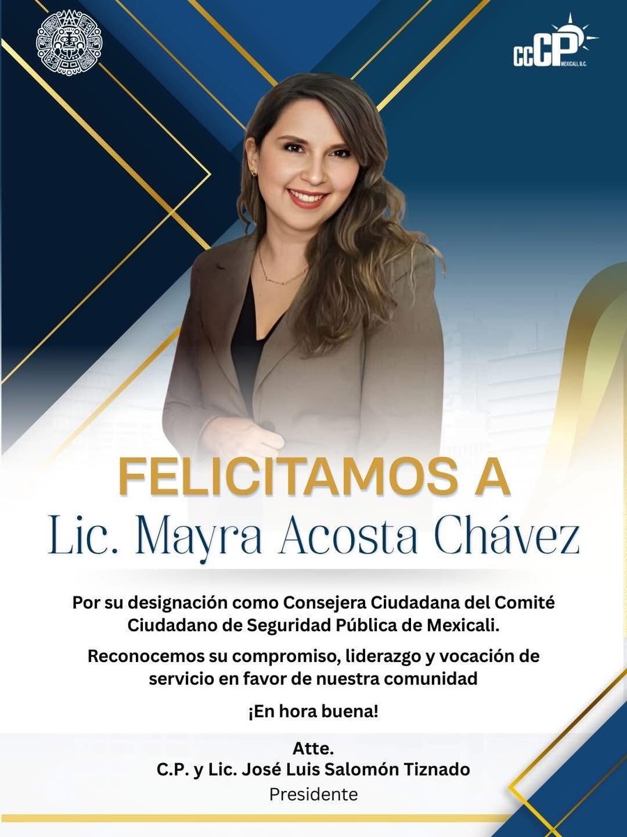myrajuliet's tweet photo. Muy entusiasmada por mi designación como Consejera del #CCSP  de  #Mexicali en representación del #CCE de nuestra Ciudad Capital. Un gusto participar  en beneficio de nuestra comunidad. Mil Gracias #Coparmex #ANADE #CCPMxli y Colegio Cachanilla de C P,  por la felicitación ☺️ https://t.co/xgetrmWwZk