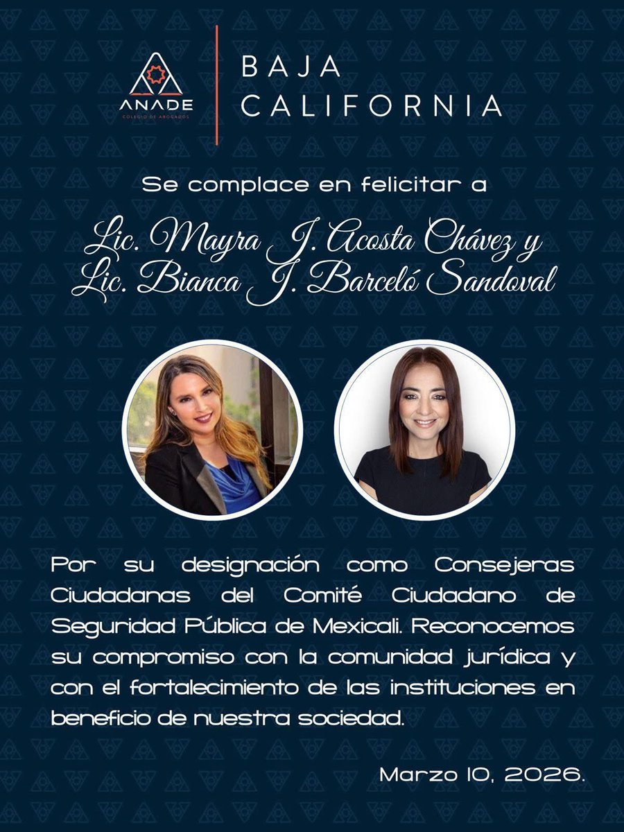 myrajuliet's tweet photo. Muy entusiasmada por mi designación como Consejera del #CCSP  de  #Mexicali en representación del #CCE de nuestra Ciudad Capital. Un gusto participar  en beneficio de nuestra comunidad. Mil Gracias #Coparmex #ANADE #CCPMxli y Colegio Cachanilla de C P,  por la felicitación ☺️ https://t.co/xgetrmWwZk