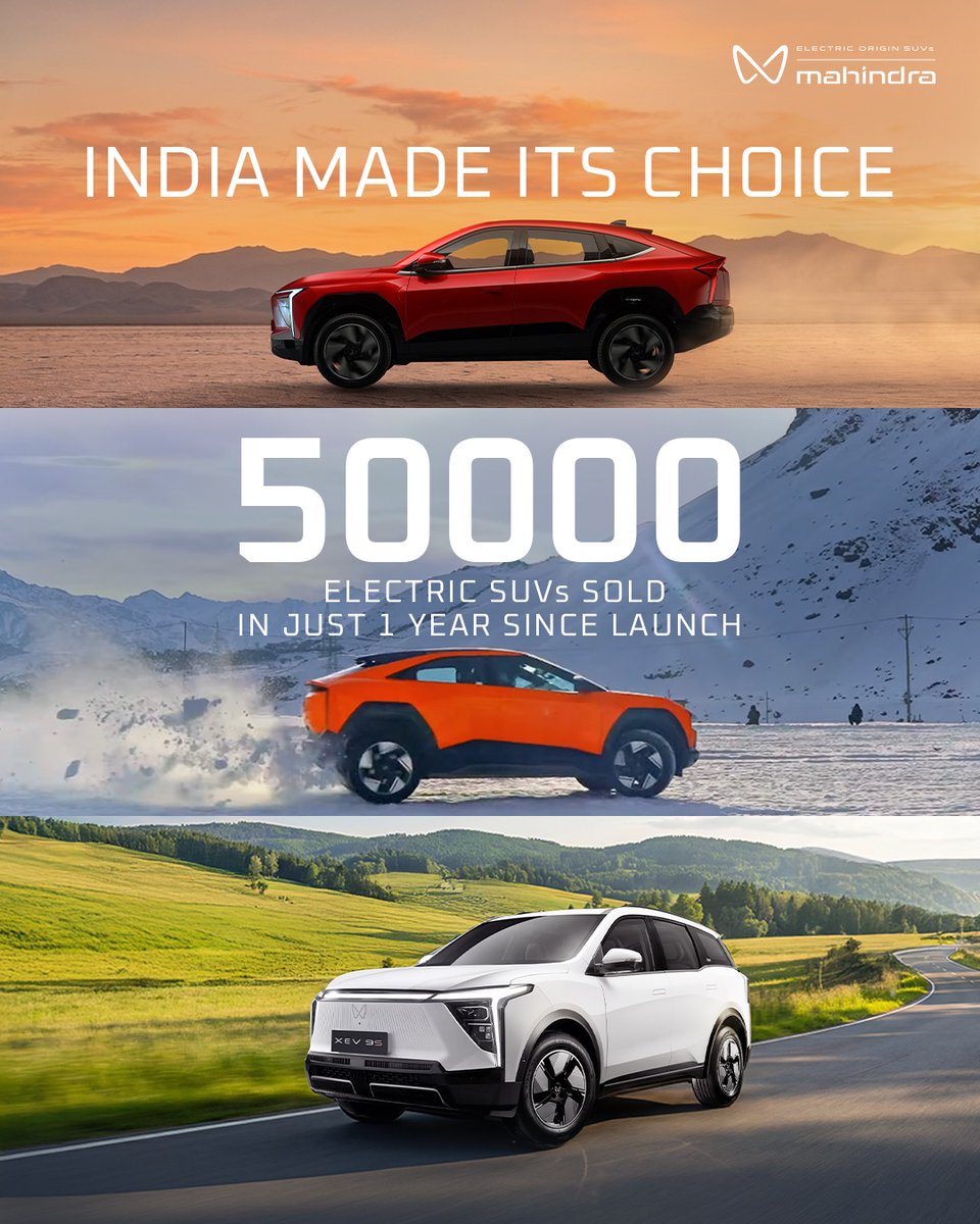 Mahindra Electric Origin SUVs tweet media