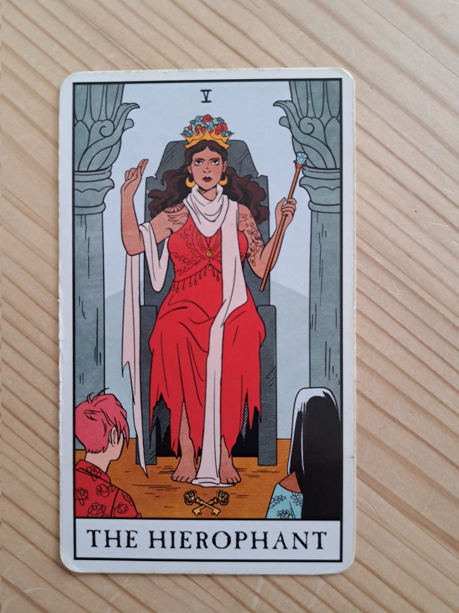 Laurajk32's tweet image. Today's card is The Hierophant 

The right teacher will appear when we're ready to start learning. 

#teach #learn 

#tarot #tarotmessage #LauraJK32