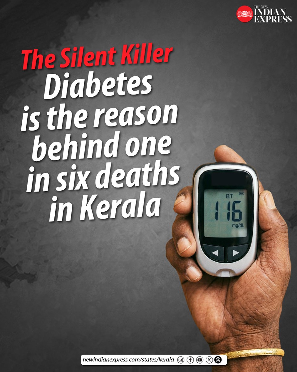 xpresskerala's tweet photo. Diabetes-related deaths in the state are rising at an alarming rate, with the disease responsible for nearly one in six (16.36%) medically certified deaths in 2024, compared to one in ten a decade ago.

🔗https://t.co/1HiH0h4OSX

✍️@unitune6 https://t.co/gXydCSHpqT