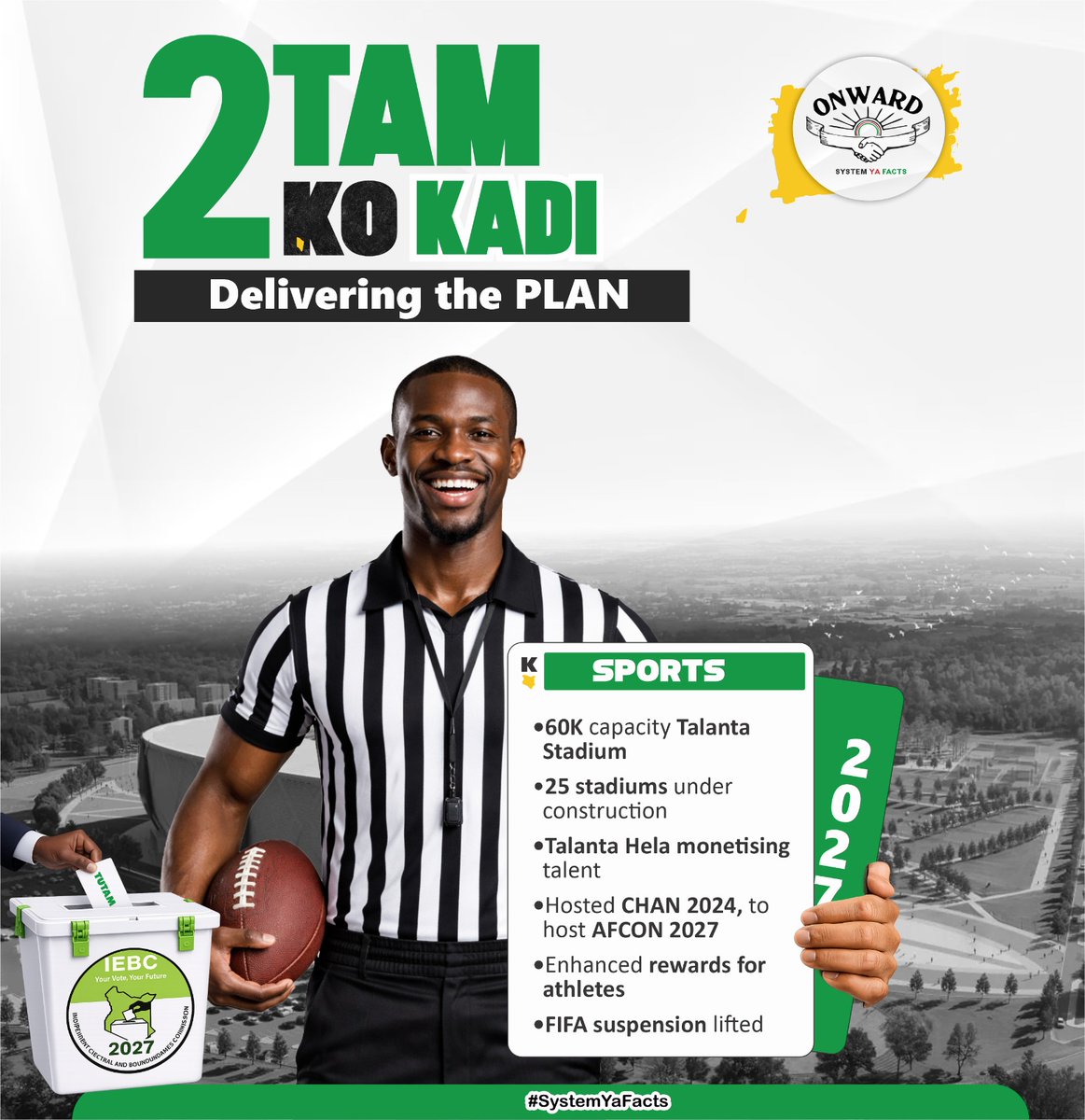 BiancaNaom1's tweet photo. Sports infrastructure in Kenya had been neglected by previous regimes, but not anymore under President William Ruto. The sports sector is witnessing massive infrastructure upgrades, with a new modern 60,000-seater Talanta and 25 other stadiums under construction. #2Tam2KoKadi https://t.co/hFhDhMmeV2