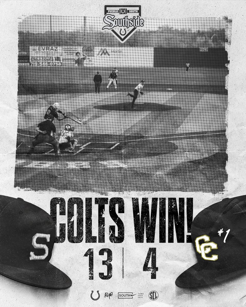 PuebloSouthBSB's tweet photo. 𝐅𝐈𝐍𝐀𝐋.

DOWN GOES #1! The Pueblo South Colts put together a complete team win to finish off #1 Canon City in dominant fashion 13-4. 

Name a dude and he probably had a day, as every guy did his job today.

Extended stats available on MaxPreps.

#COLTure | #AboutUs | #COPreps https://t.co/Yz1c1fadu6