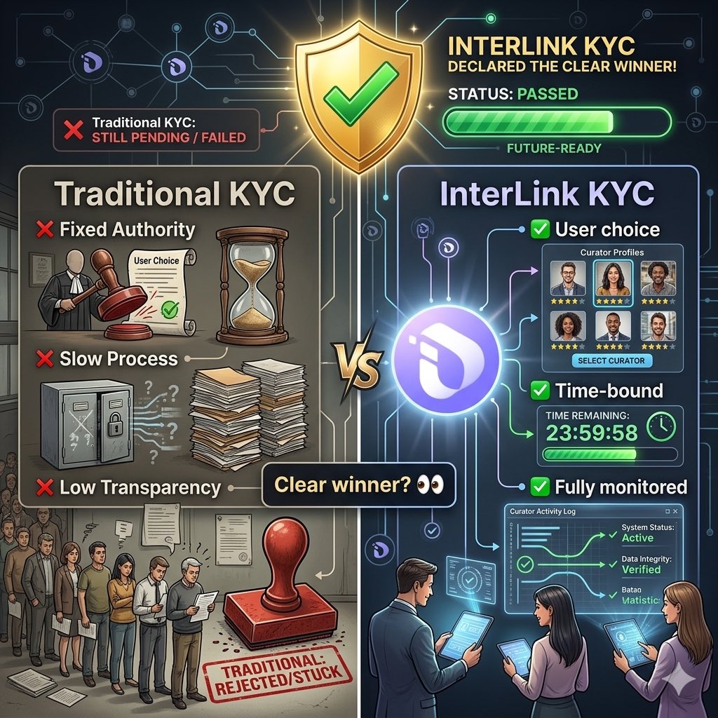 ShashankMu48296's tweet photo. The clear winner is InterLink. Traditional KYC is slow and confusing, but InterLink KYC delivers user choice, time-bound results, and full transparency. Step into the future. #KYC #Innovation #InterLink #Fintech

#InterLink #ITLG #ITL https://t.co/848usOTemN