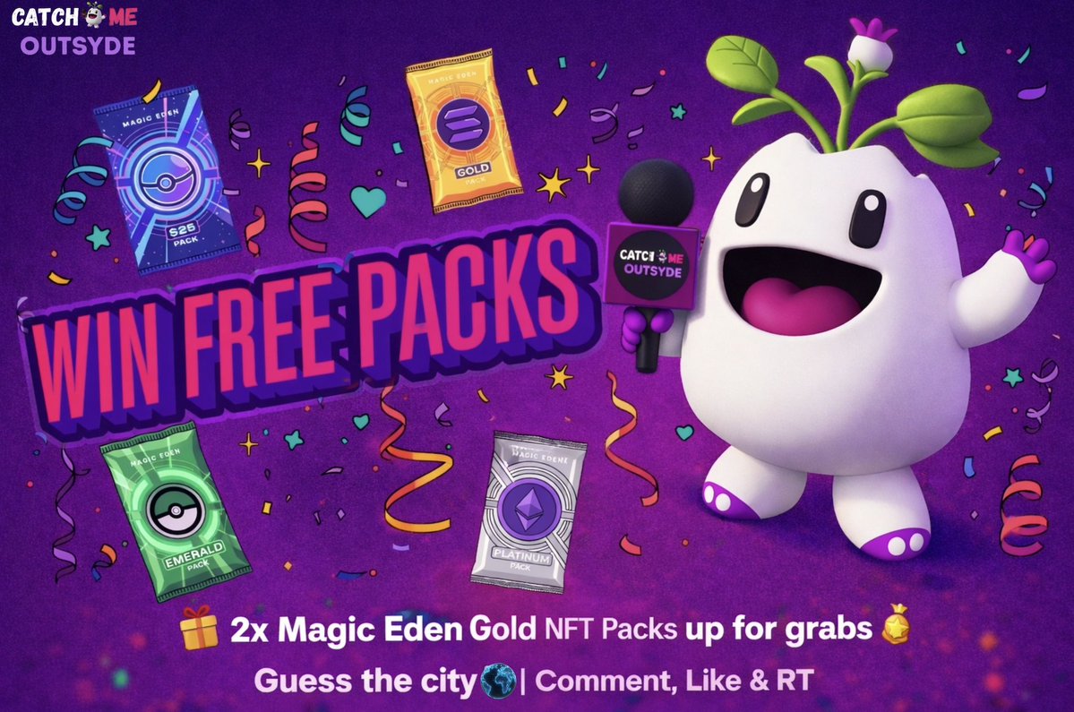 gME Magic Eden family ❤️💙

We’re kicking off the new month with a GIVEAWAY 🎁

🥇 2x Gold NFT Packs up for grabs

Guess the next city for our upcoming video 🌍👀

To enter:
1️⃣ Comment your guess below
2️⃣ Like + RT our latest video

⏰ 2 winners in 72 hours

👇