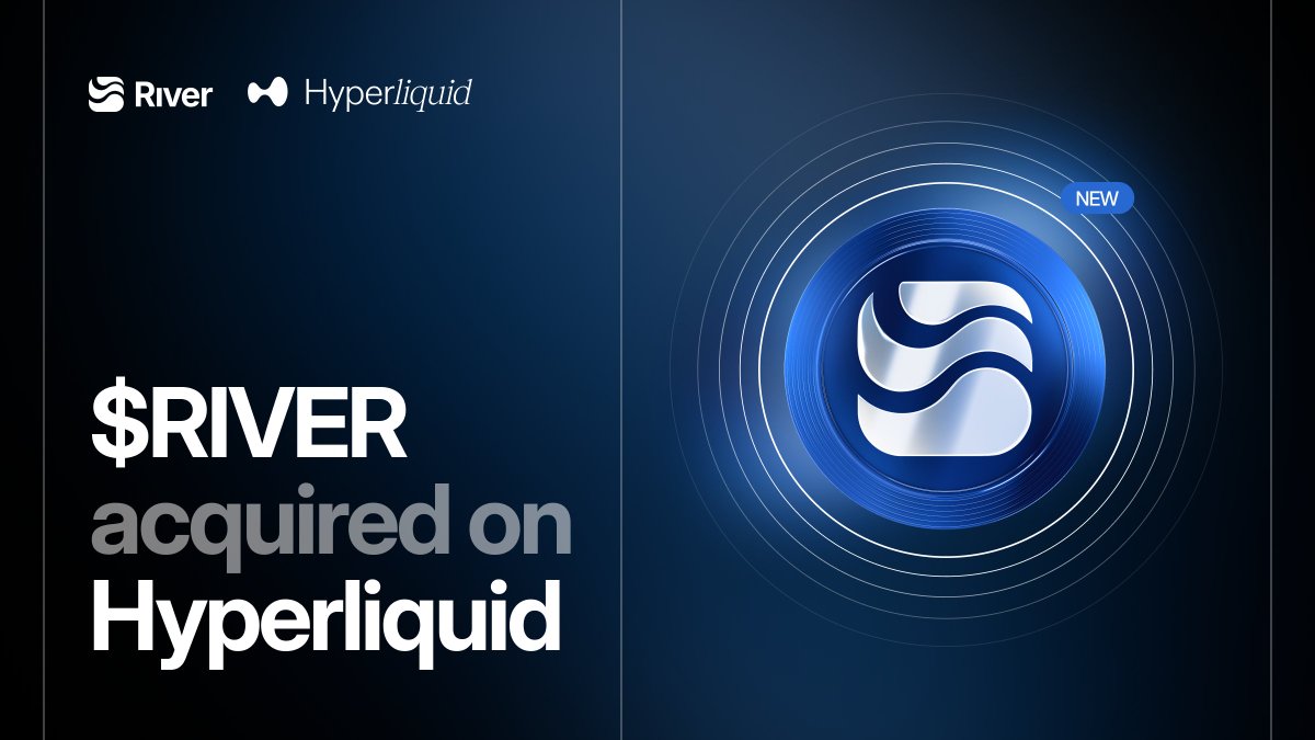 The $RIVER is flowing to <a href="/HyperliquidX/">Hyperliquid</a> ​Ticker acquired.

Spot trading is officially the next stop. Hyperliquid continues to build the most liquid ecosystem in DeFi.

​Don’t blink. $HYPE x $RIVER
<a href="/River4fun/">River4FUN 🐝</a> <a href="/RiverdotInc/">River</a>