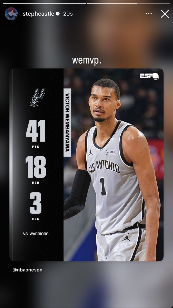 WembyAlienEra's tweet image. Stephon Castle is one of us!

“WEMVP”

#GoSpursGo #PorVida