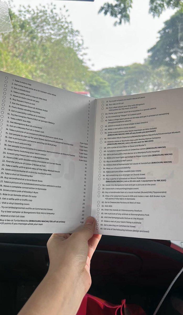 <a href="/tr1ckastley/">trickastley</a> Bingoluru happened last week but here’s a fun checklist

definitely skip no. 69