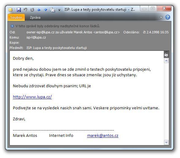 muzeum_CZ's tweet photo. Před 28 lety, ve čtvrtek 2. dubna 1998, byl spuštěn nový "Server o českém Internetu". Možná jej budete znát, je v provozu dodnes. Vše nejlepší k narozeninám @Lupacz 🎂 https://t.co/IxPJqKCEeq https://t.co/mnfjxIYZgS https://t.co/iPWgNyLee8