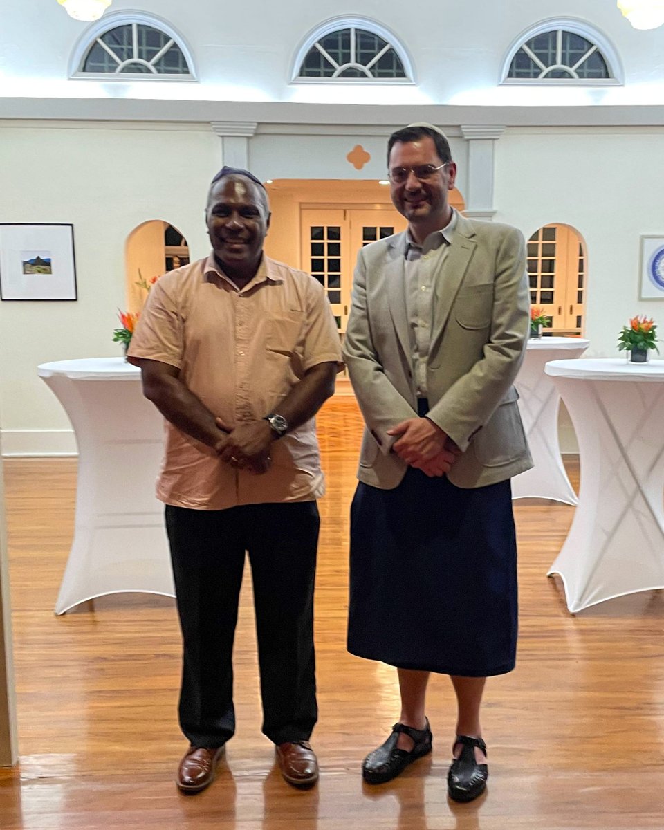 Chargé d’Affaires John Degory was honored to host a Seder dinner for Deputy Prime Minister and Minister for <a href="/MTCAFiji/">Ministry of Tourism and Civil Aviation</a>, the Honorable <a href="/ViliameGavoka/">Viliame Gavoka</a>, Acting Minister for Policing and Attorney General and Minister for Justice, the Honorable Siromi Turaga, and other government