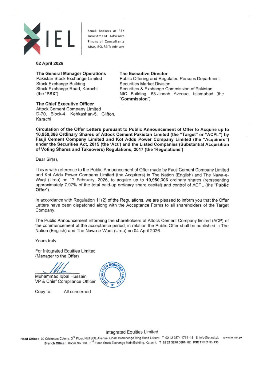 ChasePSXNotices's tweet photo. KAPCO - Disclosure of Material Information
#PSX #Stock #News #KAPCO #MaterialInfo https://t.co/7kNAniPPTe