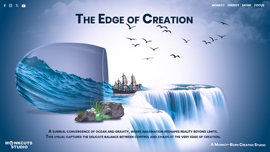 Monkcuts_studio's tweet image. Not just a visual. A concept pushed to its limit.

The Edge of Creation explores the moment where control ends and chaos begins. Where gravity bends, oceans defy logic, and imagination takes over reality.

#designportfolio #creativeprocess #imaginationunleashed #nextleveldesign