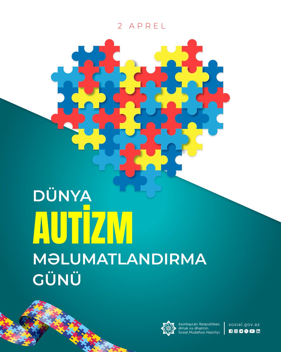 sosial_gov_az's tweet photo. 🔸 2 Aprel – Dünya Autizm Məlumatlandırma Günüdür.

#ƏƏSMN #2Aprel #Autizm https://t.co/2iCy01uUAf