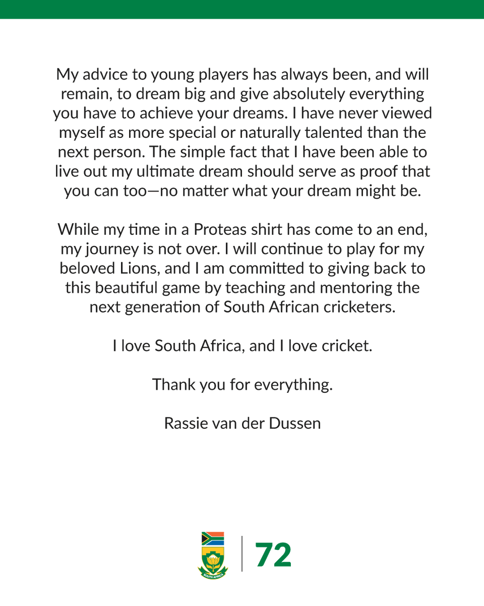 Rassie van der Dussen tweet media