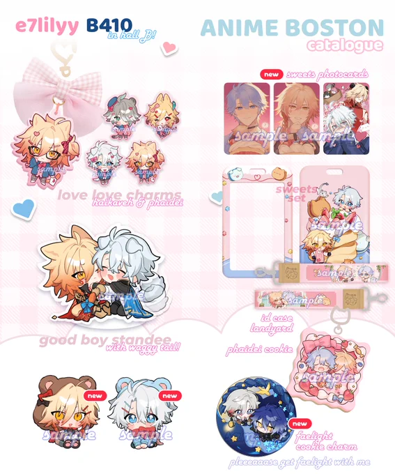 helloo here's my anime boston catalog!! 🙂‍↕️ I'll be at table B410 in hall B this weekend! [1/2] 