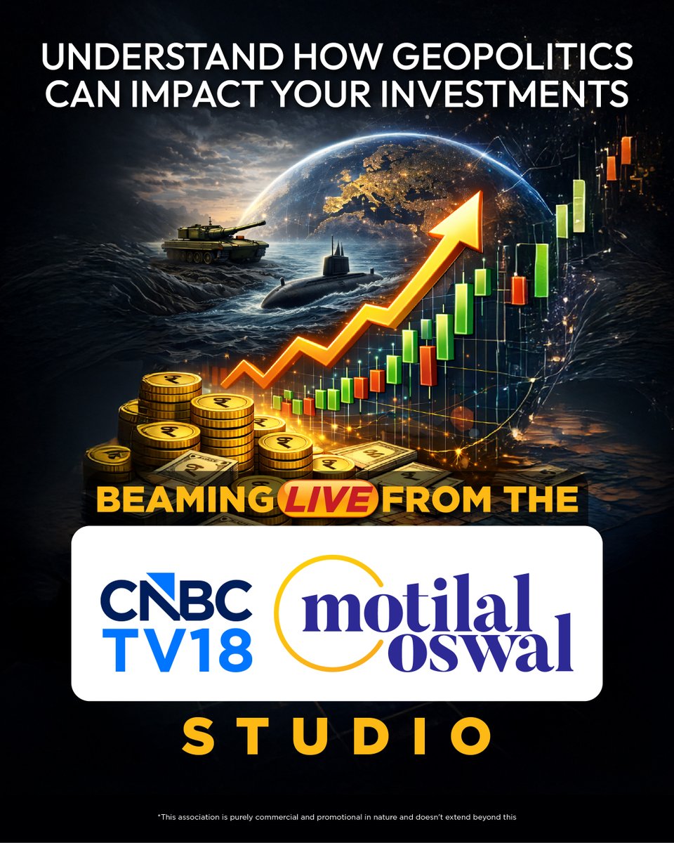 CNBCTV18News's tweet image. Market swings are inevitable—how you respond makes all the difference.
Navigate uncertainty with confidence through expert perspectives designed to help you stay focused, agile, and ahead.

@MotilalOswalAMC 
 #CNBCTV18  #MarketVolatility  #InvestSmart #MarketInsights  #StayAhead