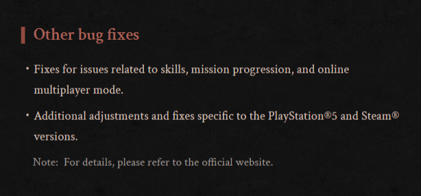 [Nioh 3 Ver1.04.03 Patch Released]

A patch (Ver1.04.03) to make adjustments and fix bugs has been released.

Refer to the attached images or visit the website for details.
teamninja-studio.com/nioh3/jp/updat…

#Nioh3