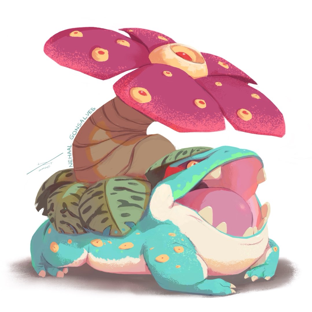 NehaalG's tweet photo. I’ve been doing a Pokemon a Day thing since the start of the year to kinda keep me accountable and just draw everyday

I wanted to do my own spin on them for the fun of it and going to start posting them here a bit more

Here’s Bulbasaur, Ivysaur and Venusaur 

#art #procreate https://t.co/hv3qn8PSMa