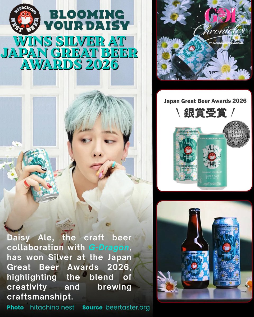 ジヨン　G-DRAGON Daisy Hitachino Nest Beer Hitachino Nest Beer's Daisy Ale has won Silver at the Japan Great