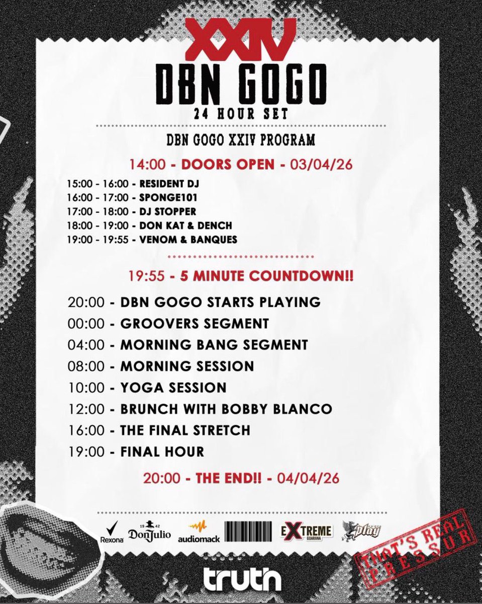 sibumabena's tweet photo. In 2019 @ExtremeDrink_ backed @Shimza01 and PH as they broke the world record for a 72 straight back to back set! 

It’s 2026 and Extreme is doing it again and this time, it’s @DBNGOGO playing for 24 hours straight… ALONE! 

I cried in 2019 and I know I’m gonna cry even more in 2026! 

Good luck sissy @DBNGOGO 🌟