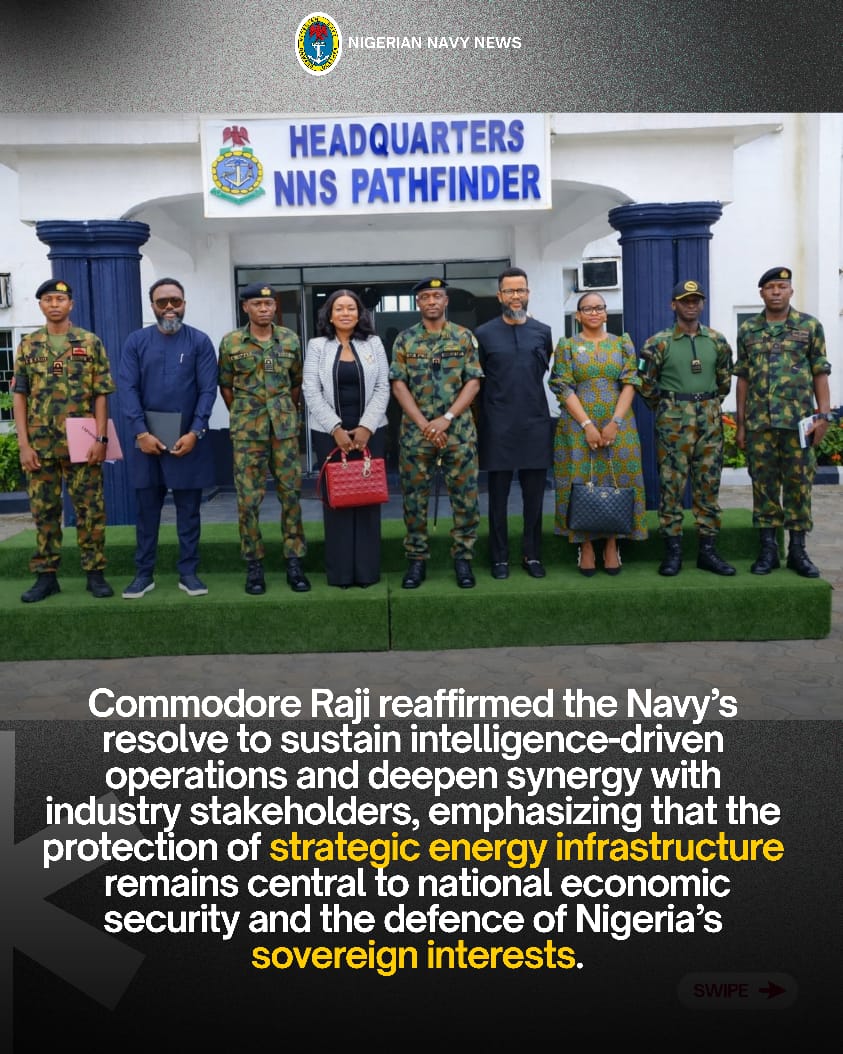 NigerianNavy's tweet photo. NNS PATHFINDER AND NEOL STRENGTHEN PARTNERSHIP TO COMBAT OIL THEFT
#NigerianNavy
#OnwardTogether
#interagencysynergy https://t.co/rZKCkdbphB