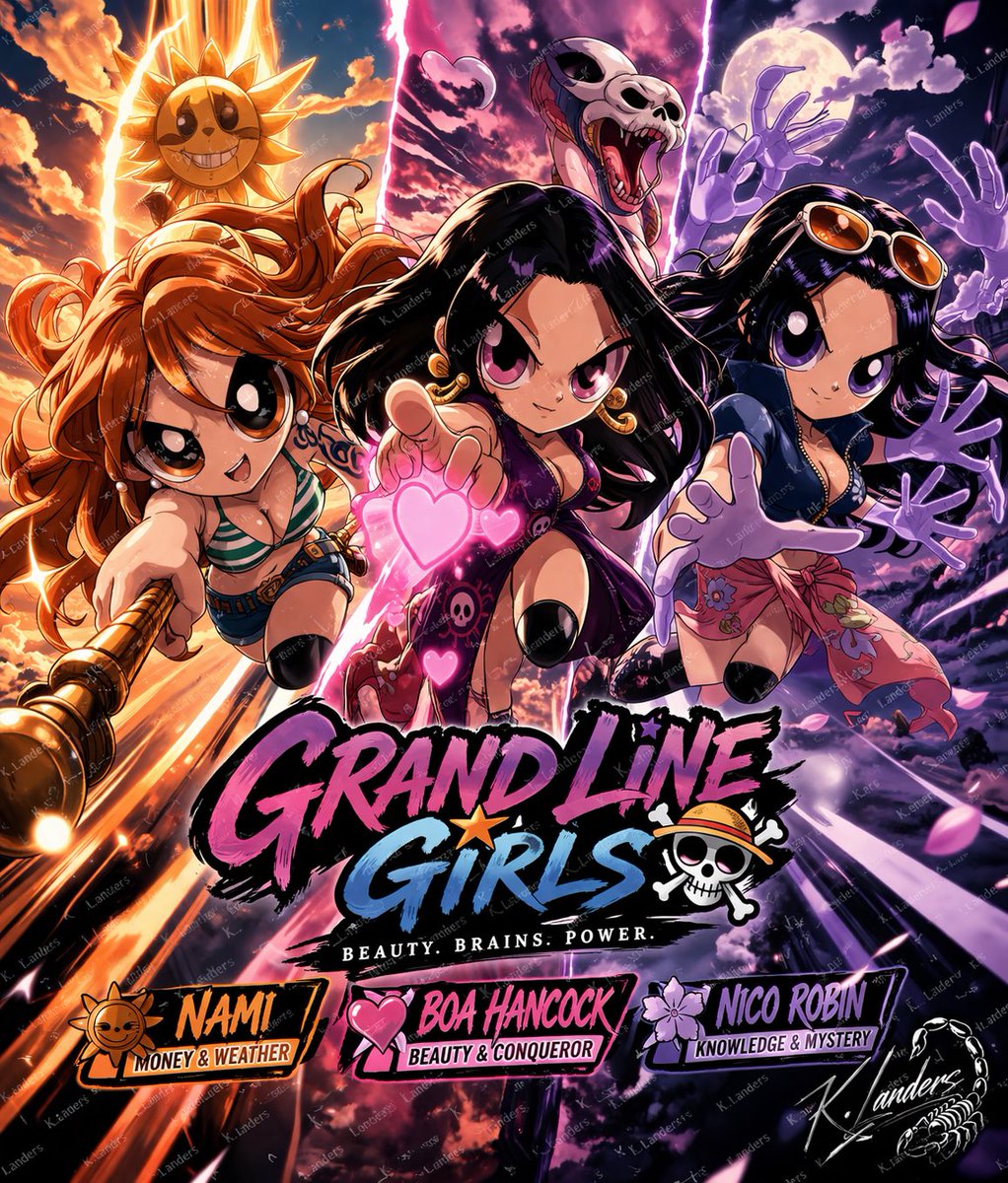 teag1959's tweet photo. “The Grand Line Girls”

My “One Piece x Powerpuff Girls Collaboration”

Gimme your thoughts on which one you like better….1, 2, or 3 https://t.co/6NV3mDU4CG