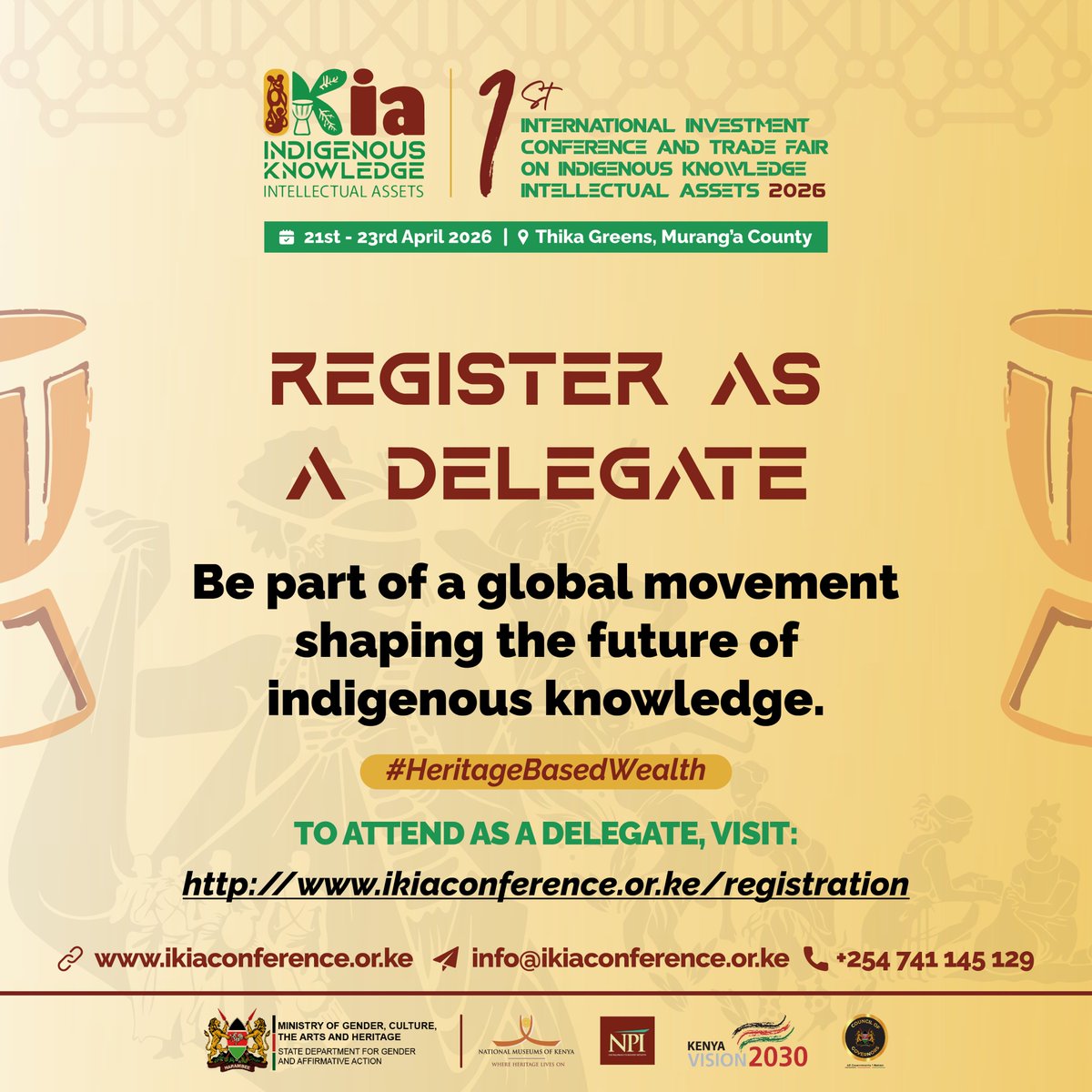 NPI_Kenya's tweet photo. Are you interested in becoming a delegate?
This is your chance to listen, engage and be part of conversations shaping how Kenya grows through its own indigenous wealth.

Register here: https://t.co/uz9I6VO7JH

#HeritageBasedWealth https://t.co/lEABXWYIgk