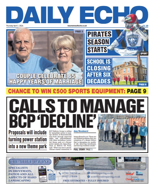 Bournemouthecho's tweet image. Morning everyone. Today's paper features the chance to win £500 in sports kit for your local club. Here's Thursday's front page and headlines #Dorset #LocalNews