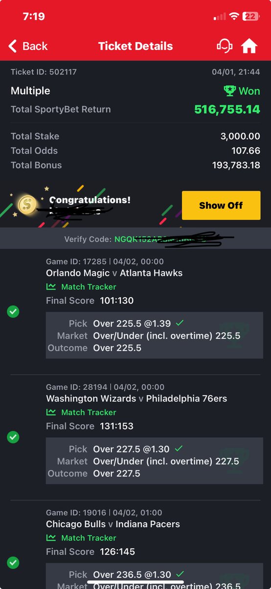 khalidofimo's tweet photo. 107odds bagged, April started well Alhamdulillah ❤️ https://t.co/ZlmPUVTQaJ