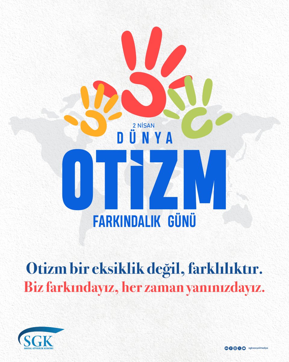 Otizm bir eksiklik değil, farklılıktır. Biz farkındayız, her zaman yanınızdayız.

#OtizmFarkındalıkGünü