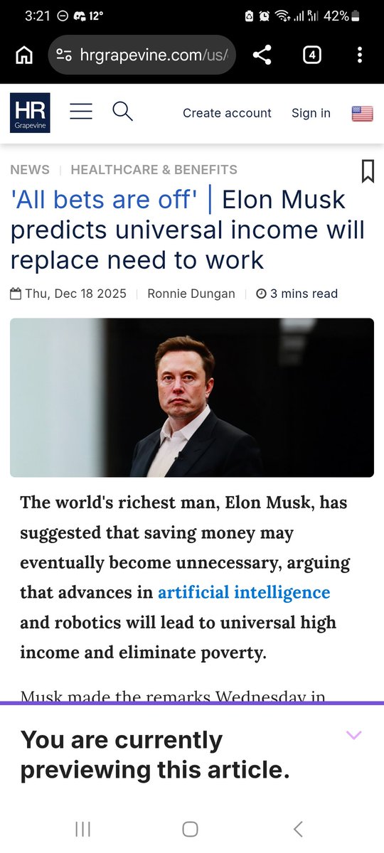 llmj1900's tweet photo. @EscoriMari @elcriticopol Las fuerzas productivas se desarrollarán hasta un punto en el cual será solo cuestión de exigir nuestros derechos. Hasta hipercapitalistas como Elon Musk están de acuerdo:
https://t.co/h30kaPHihe https://t.co/ZQp9LrOh16