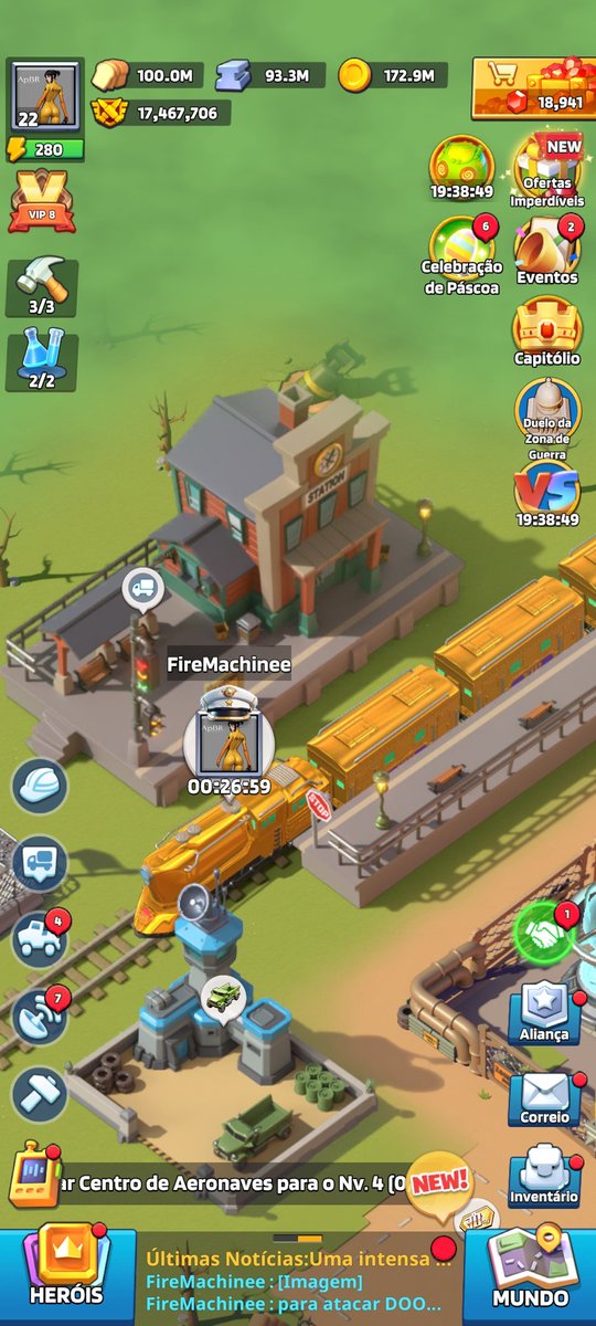 FireeMachine's tweet photo. 🚂🎁 

#apbr #lastwar #LastWar #server2164 #servidor #servidor2164 #serverwars https://t.co/L8STPA44FN
