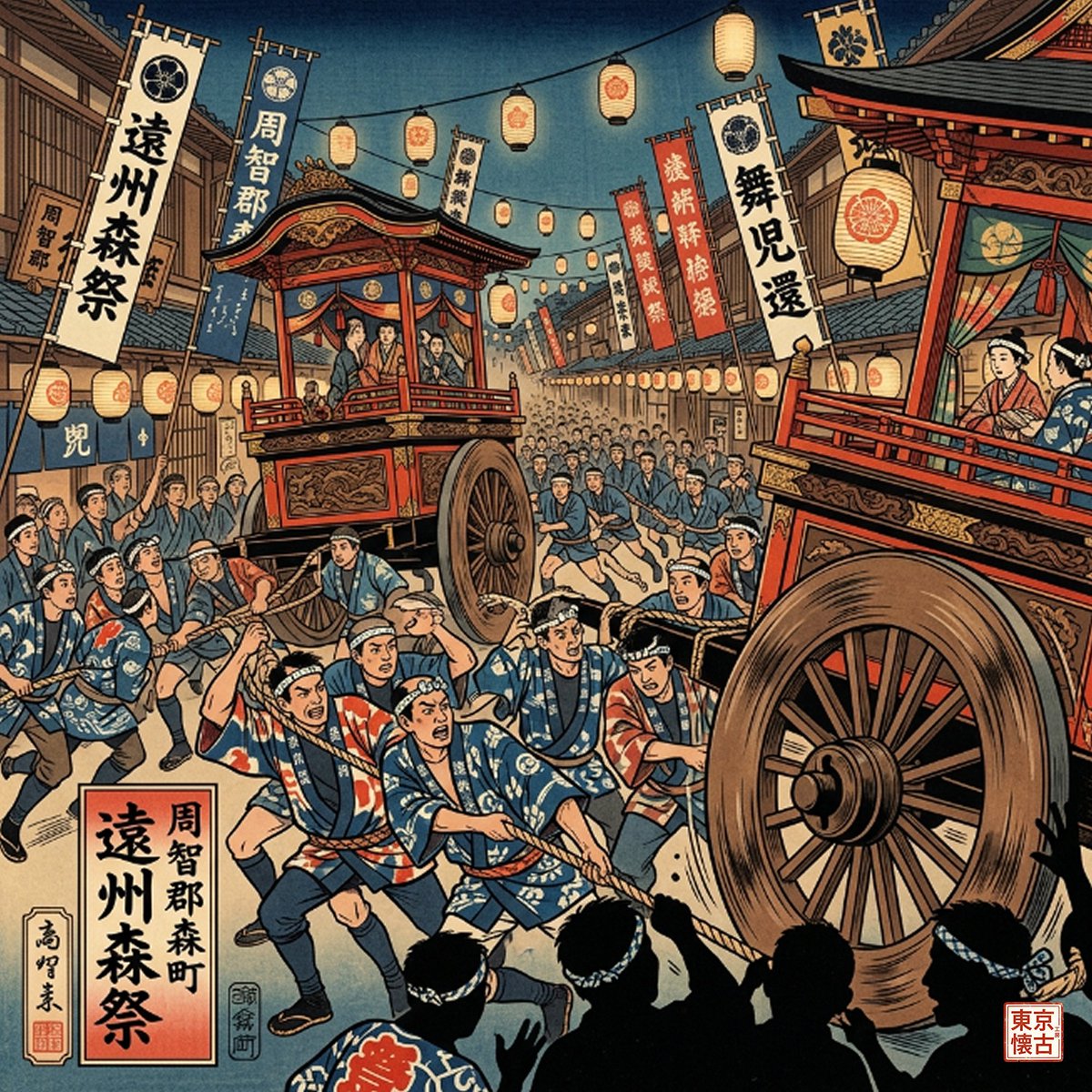 TOKYO_RETRO_LAB's tweet photo. Feel the rush of the Shizuoka Morimachi Matsuri! 🏮🔥

Our new Maiguruma Ukiyo-e sticker brings the "high-speed floats" to your gear. ⚡️

🛒 Shop here: https://t.co/344O4WlYHJ
From $4.55 🏷️
Art by @tokyo_retro_lab

#Ukiyoe #Japan #Matsuri #Stickers #Art @SHIBjpn @realDonaldTrump https://t.co/AGChL1etPd