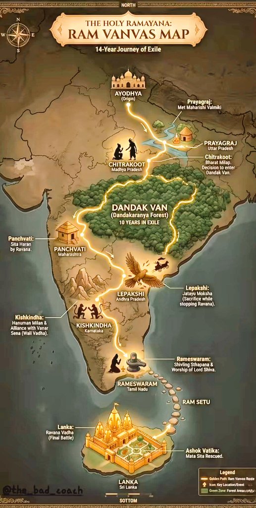 Holy Rams THE HOLY RAMAYANA: RAM VANVAS MAP