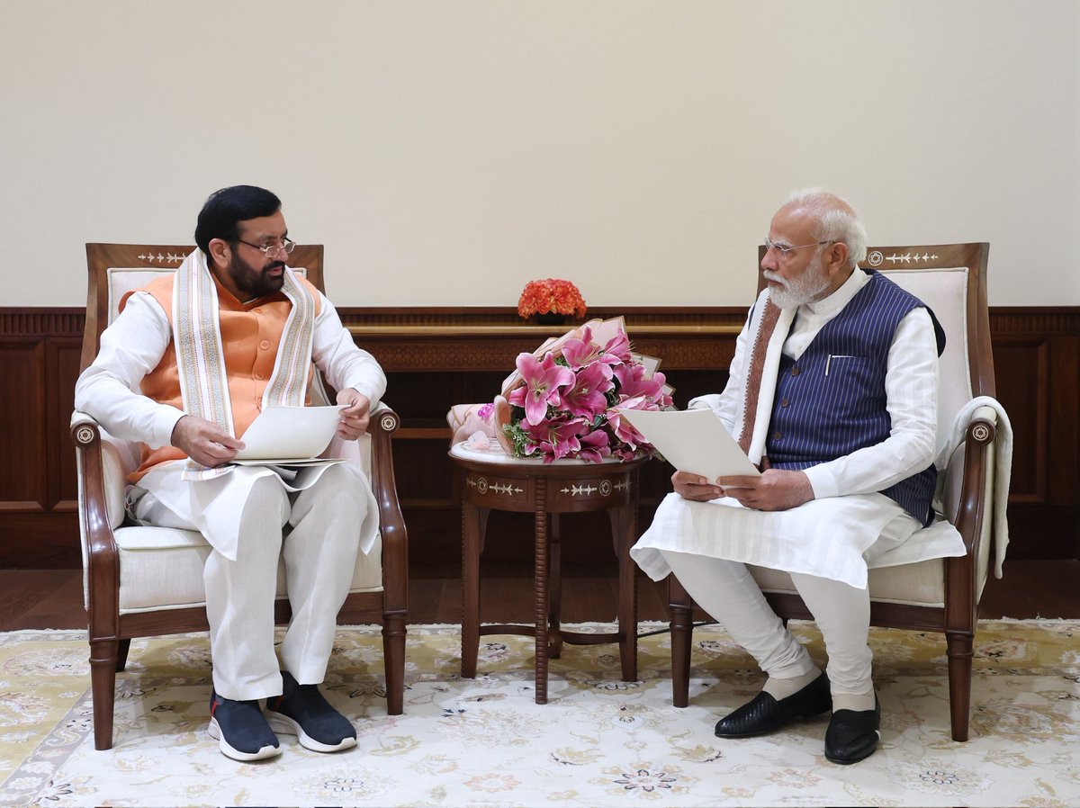 Chief Minister of Haryana, Shri <a href="/NayabSainiBJP/">Nayab Saini</a> had a meeting with Prime Minister <a href="/narendramodi/">Narendra Modi</a>.

<a href="/cmohry/">CMO Haryana</a>
