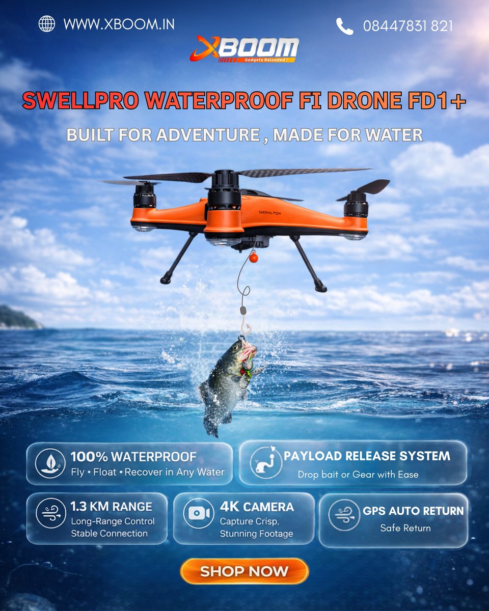XboomContact's tweet image. Fish smarter, not harder. 
SwellPro FD1+ takes your fishing beyond limits.

Product Link:- xboom.in/shop/xboom/swe…

#DroneFishing #SwellPro #FishingTech #SmartFishing #FD1Plus #OutdoorTech