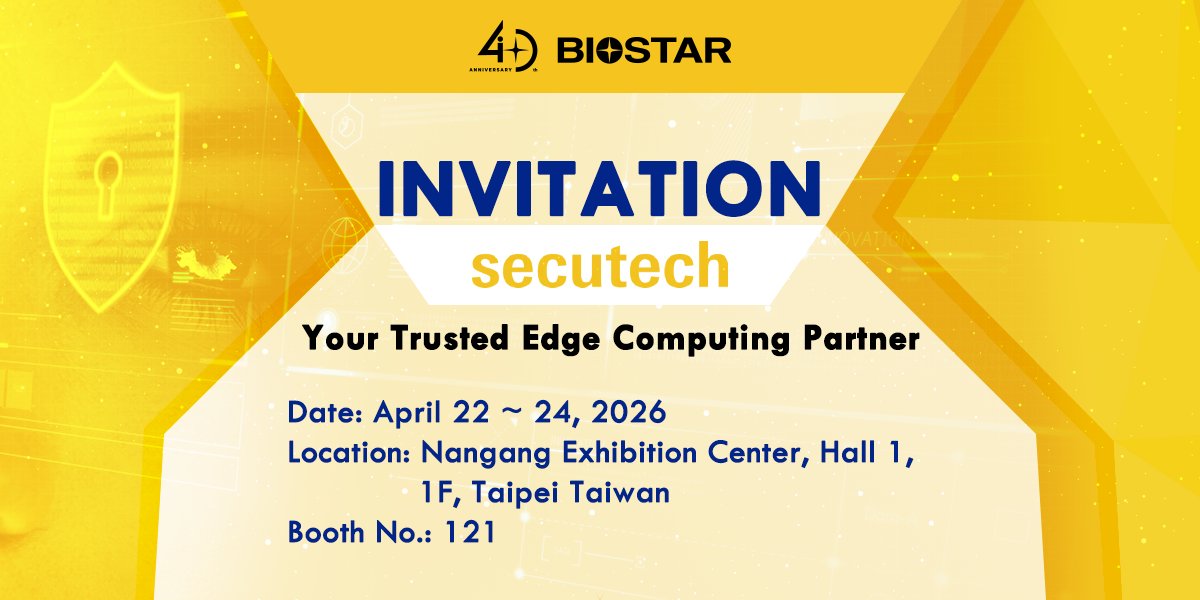 BIOSTAR_Global's tweet image. At Secutech 2026🔰
#BIOSTAR aims to demonstrate how our solutions enable efficient, data-driven operations and support next-generation AIoT deployments, while inviting industry partners to explore collaboration opportunities.
biostar.com.tw/app/en/news/ne…

#EdgeAI #Solutions #Secutech